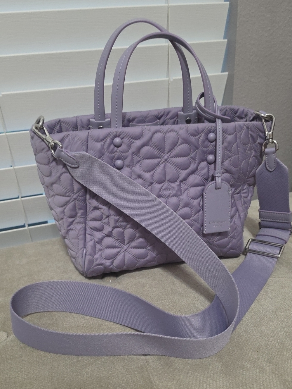kate spade Lavender Quilted Tote with Adjustable Strap and wallet